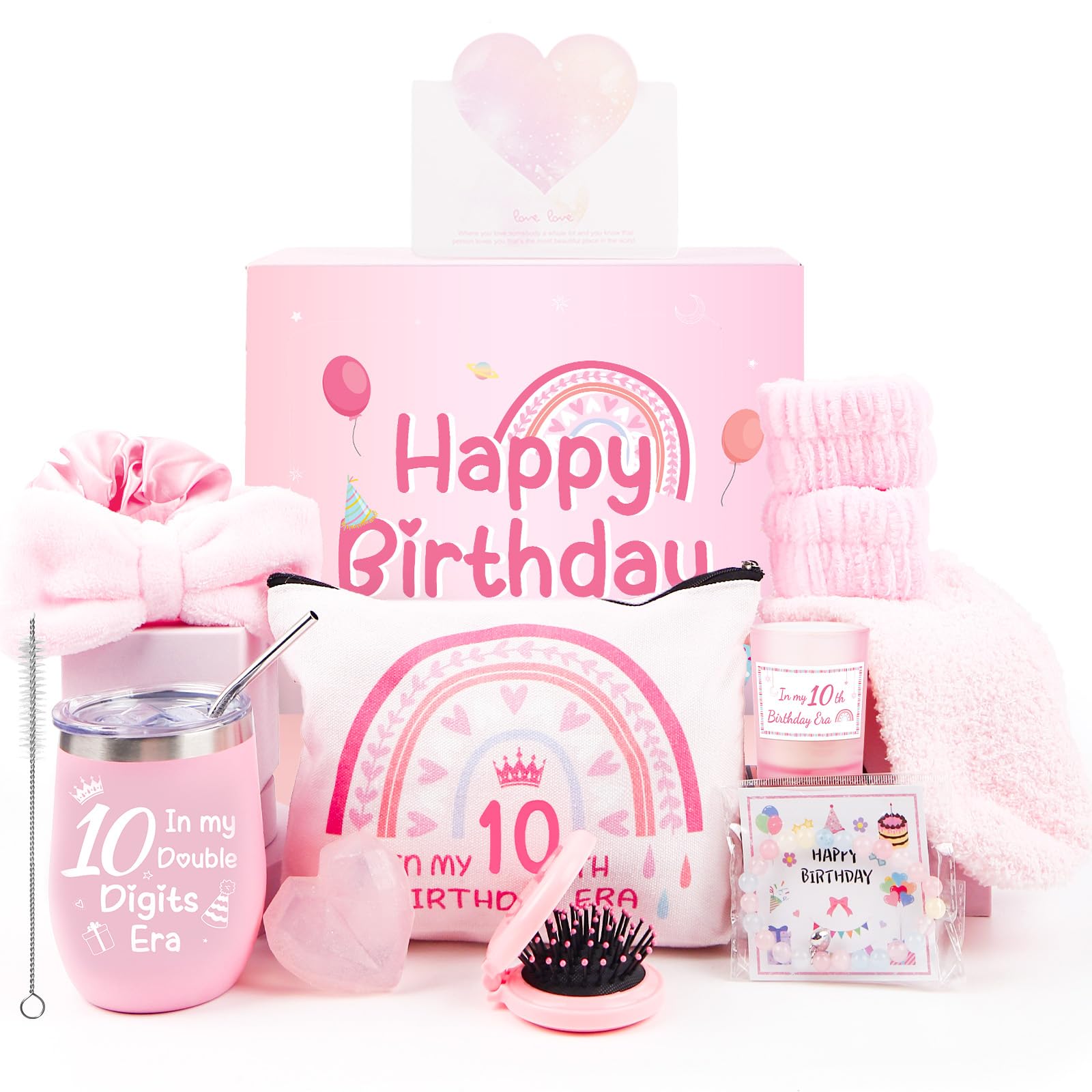 Moiuguli 10th Birthday Gifts for Girls, Best Gifts for Teen Girls, Best Gift Basket Presents, Happy Sweet 10th Birthday Hampers Pamper Presents for Daughter, Best Friends, Sister, Niece