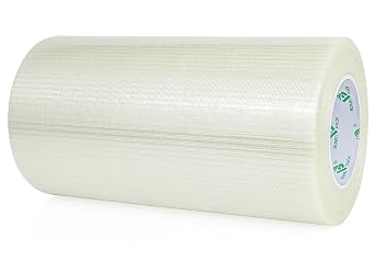 BOMEI PACK Wide Fiber Reinforced Packing Tape 10 inch, Clear Heavy Duty Bi Directional Fiberglass Filament Strapping Tape 10Inch x 55yds 6.7Mil