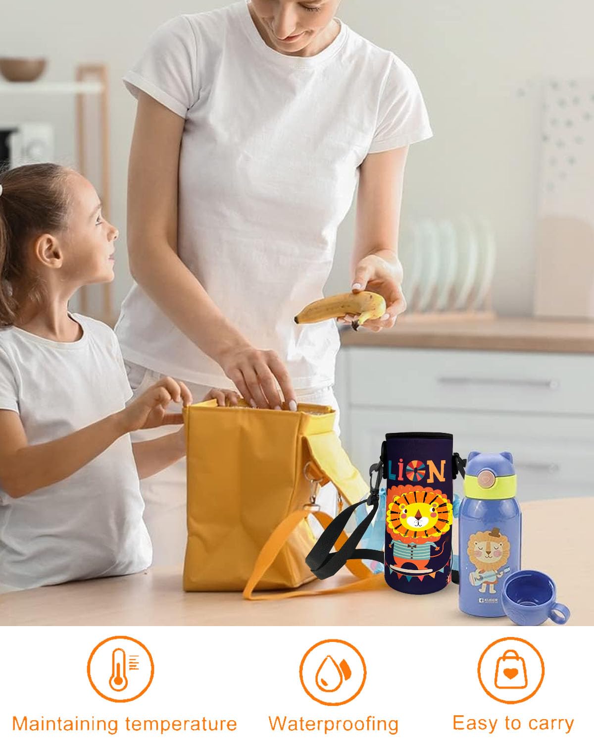 1pcs Borsa da Viaggio Portatile per Biberon,Borsa termica con strato isolante,mantiene i liquidi caldi e freddi,Adatto per uso domestico,viaggi e auto,borsa termica biberon.porta biberon