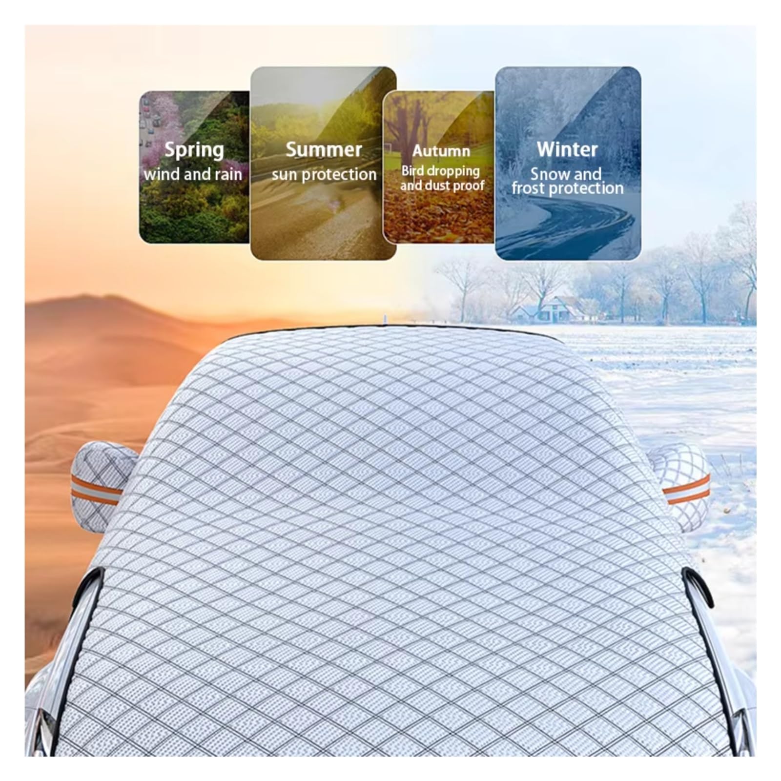 Copertura Antineve Addensata Copertura Parabrezza Extra Large Protezione Cofano Parasole Magnetico Coperture Parabrezza Anteriore Parasole Per Parabrezza Auto(Ordinary)