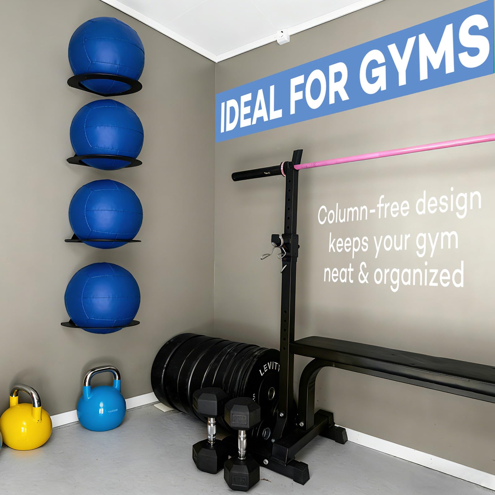 Medizinball-Halter, Wandhalterung, Slamball-Regal und Wandballhalter, robustes Mittelballregal für Zuhause, Fitnessstudio, Fitness, Aufbewahrung
