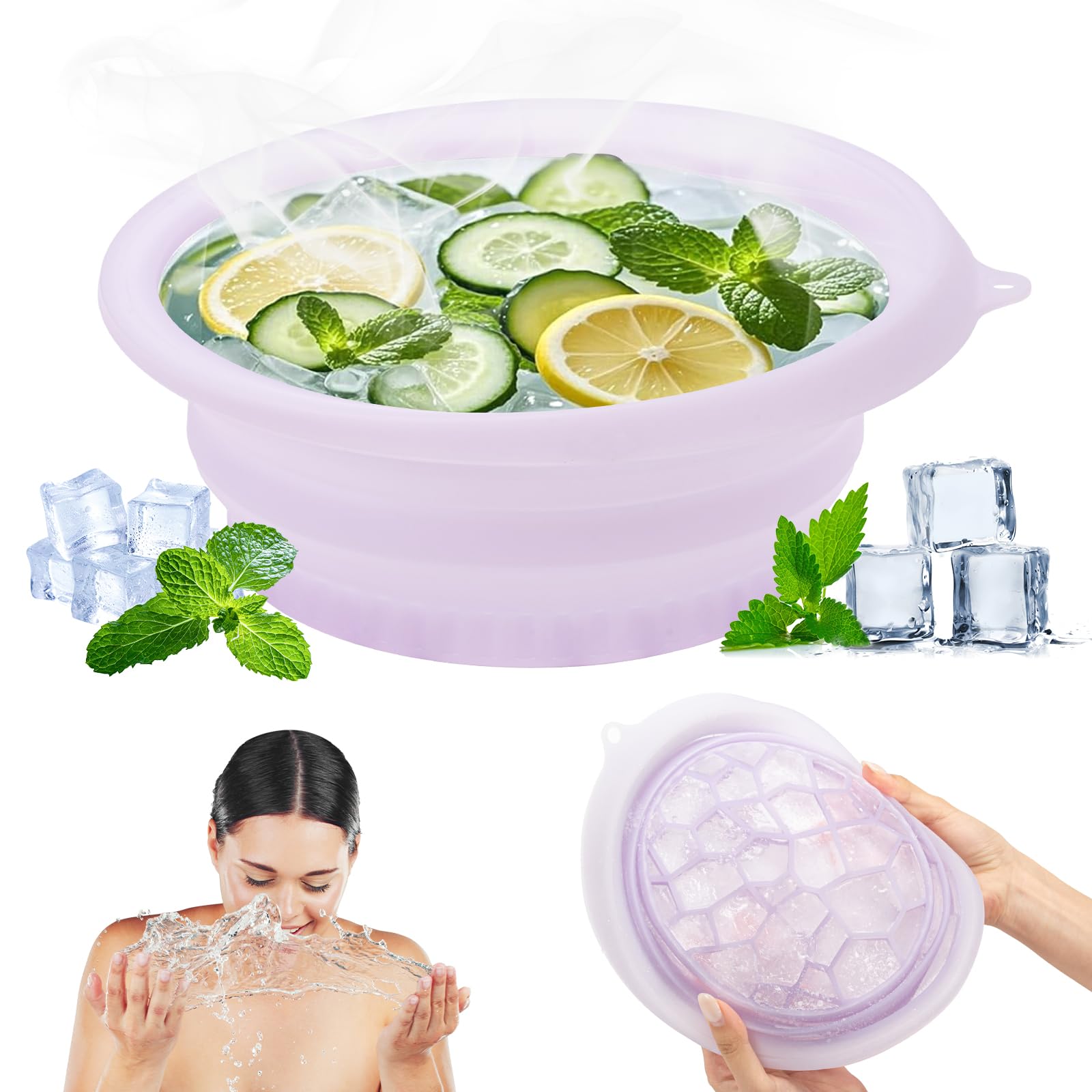 Ciotola Pieghevole In Silicone Per Bagno Di Ghiaccio Viso – Portatile E Anti-Gonfiore - 3