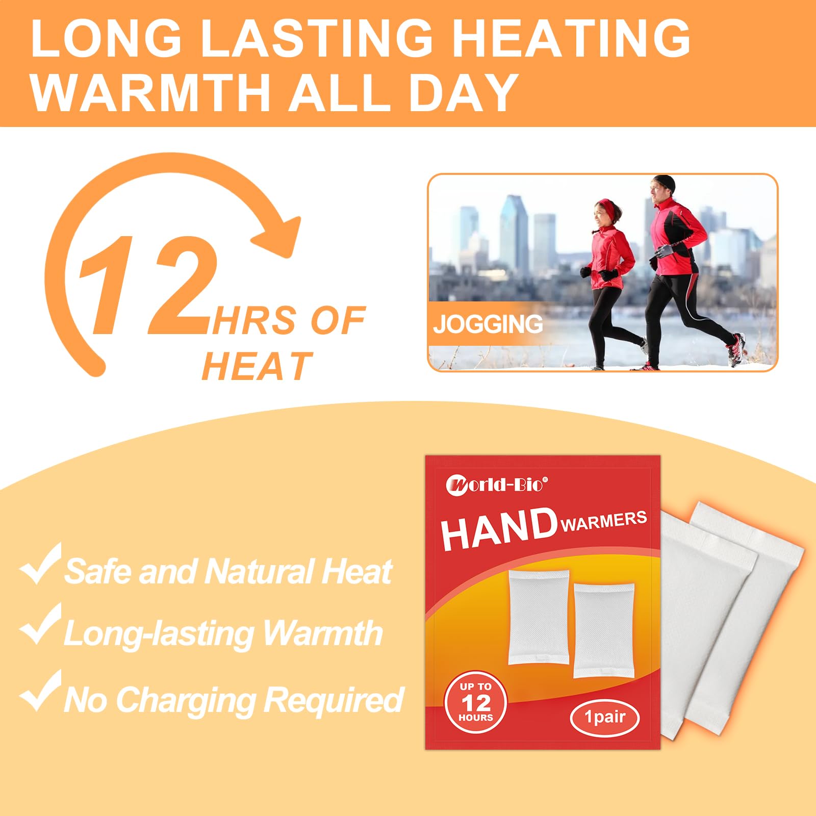 Hot Hand Warmers Disposable - Up to 12 Hours of Heat, Air Activated Heat Packs for Hands, Hot Packs for Hands, Hot Warmers, Natural Odorless Instant Warmer Winter Warmers, 5 Pair Value Pack