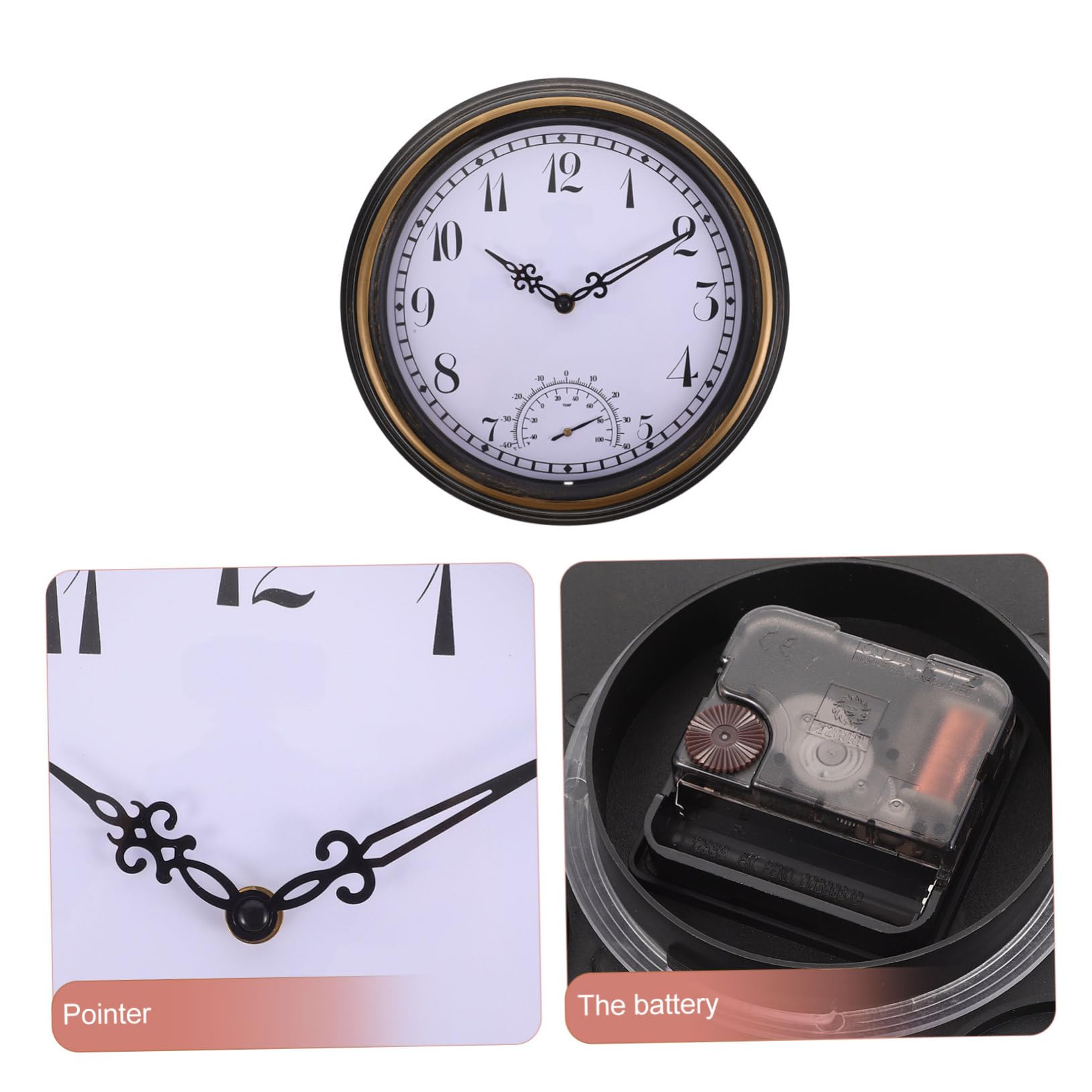 Garneck Orologio Da Parete Con Termometro Orologio Da Muro Moderno Per Casa e Camera Da Letto Decorazione Pratica