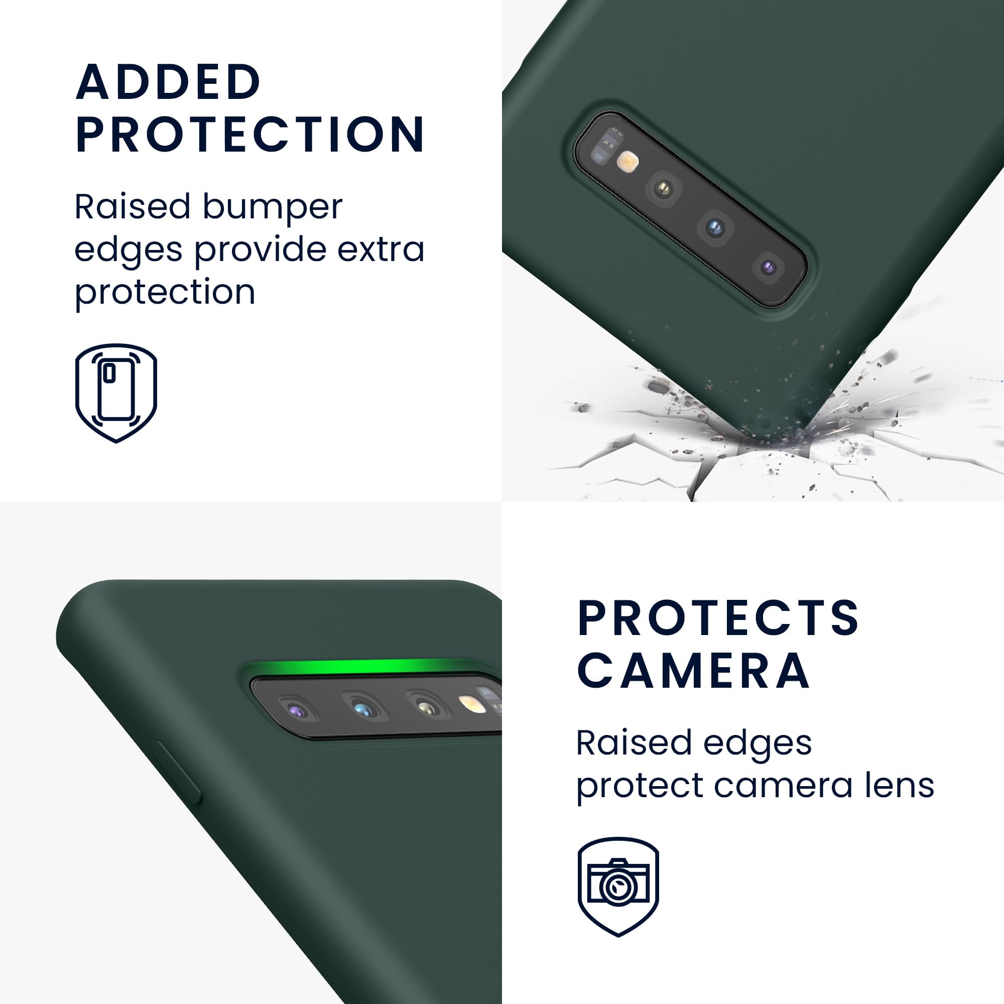 kwmobile kwmobile Case for Samsung Galaxy S10 Plus / S10+ Case - Soft Cover - Shockproof Silicone - Wireless Charging Blue Green in use