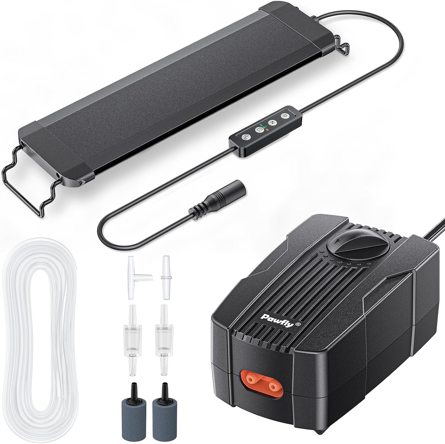 Pawfly Aquarium Air Pump and LED Light Kit