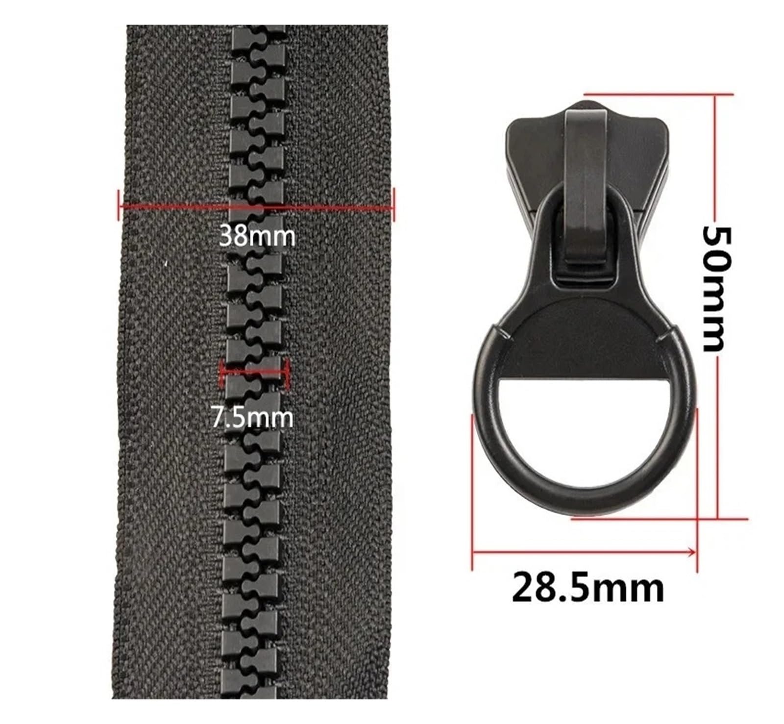 1 Pz 60-300 Cm 8# Cerniere In Resina Open-End Chiusura Con Zip for Piumino Borsa Tenda Lunga Cerniera Kit Di Riparazione Accessori for Cucire FAI DA TE(White,300cmNo8)