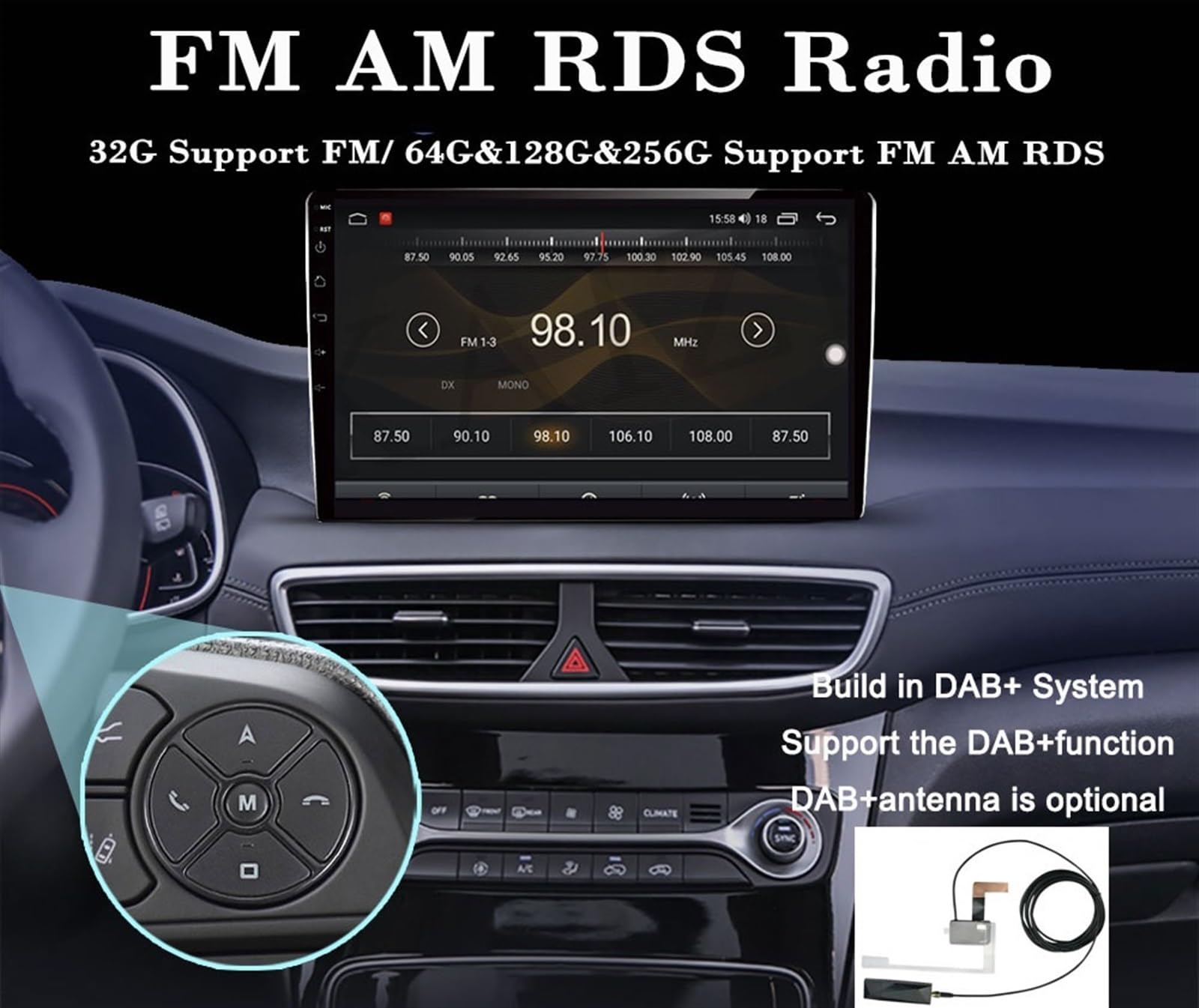 Navigatore Satellitare Auto Video Car Video Radio Multimedia Stereo Navigazione GPS(DLED 8G 256G 360CAM)