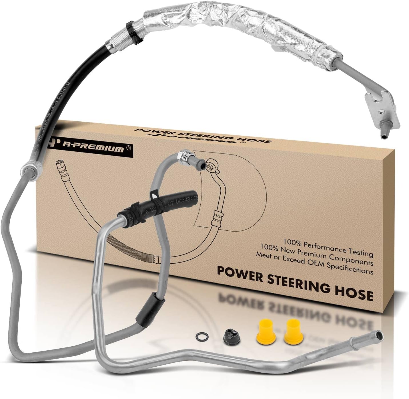 A-Premium Power Steering Pressure and Return Hose Line Assembly Compatible with Chevrolet Malibu Pontiac G6 2006 2007 2008 2009 2010 V6 3.5L FWD 2-PC Set