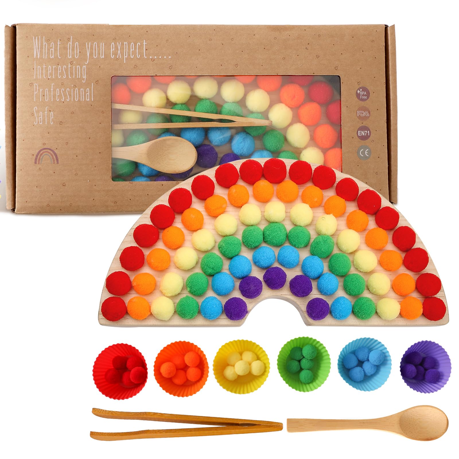 Wooden Peg Board Beads Game Wooden Clip Beads Game Color Classification Fine Motor Skill Montessori Educational Toys