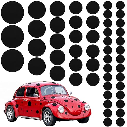 Tallew 52 Pcs Black Ladybug Spots Dots for Car -