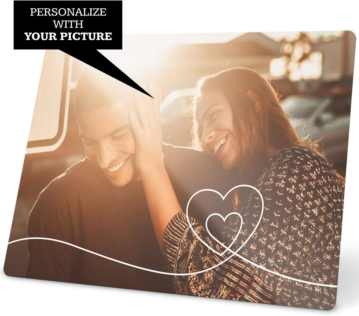 Soul Décor Personalized Couple Photo Frame, Custom Image And Text For, Family, Friends, 7" x 10" with Built-in Easel Back