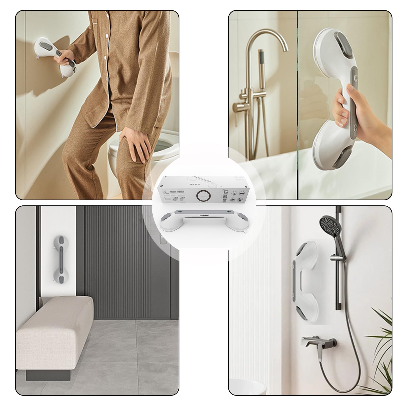 Maniglia Doccia Anziani per Bagno, 16in Maniglione da Bagno, Maniglia per Doccia Anziani, Maniglione Bagno Disabili, Maniglione Bagno Vasca da Bagno, Maniglia di Sicurezza