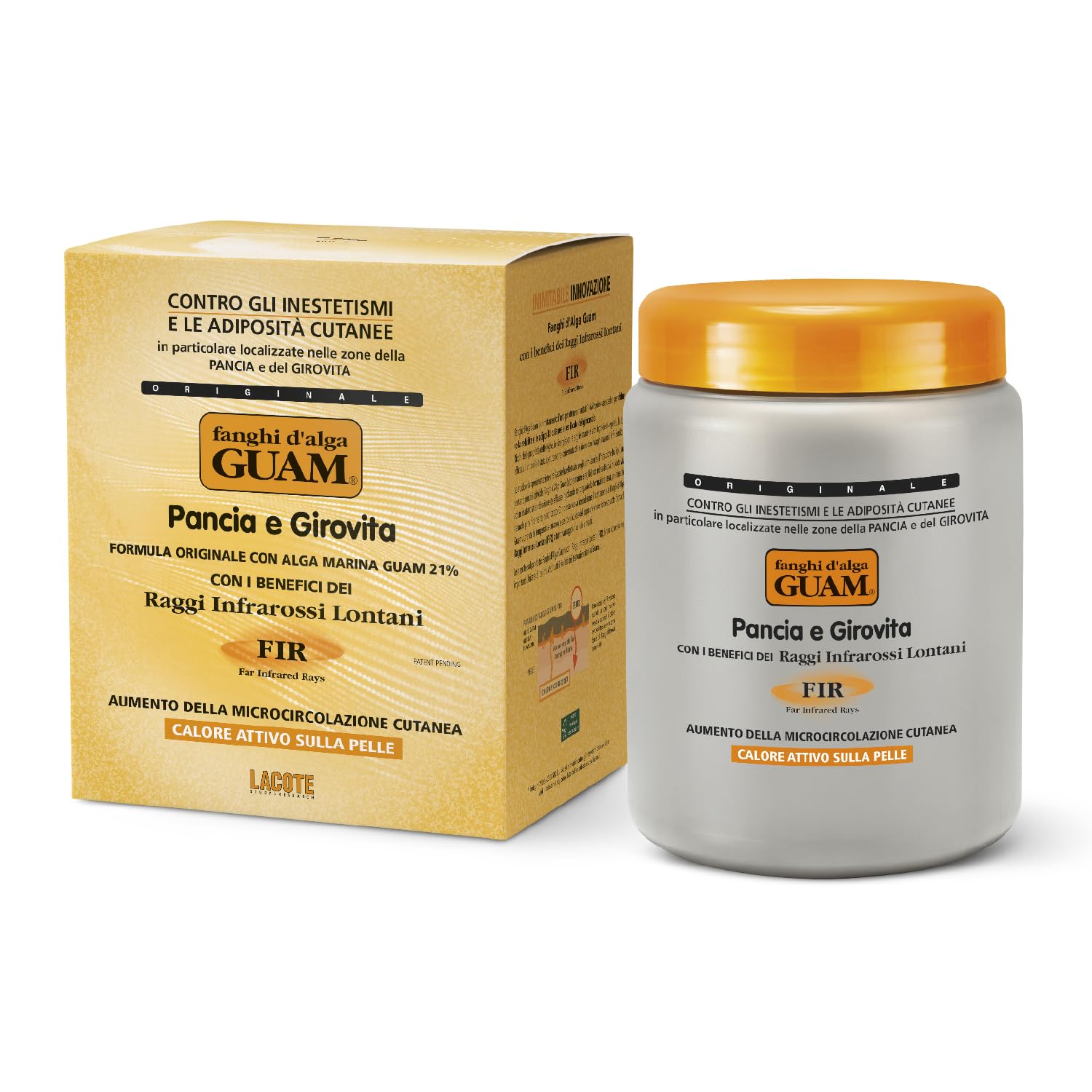 Guam, Guam FIR Belly and Waist Seaweed Mud, for Skin Microcirculation, with the Benefits of Far Infrared Rays, Active Heat on the Skin, Made in Italy, 1 kg Pack