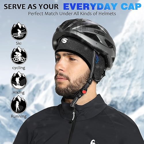 Miniatura 3 de 2 Pack Winter Skull Cap Helmet Liner for Men, Cycling Running Sweat Wicking Skullcap Beanie, Fits Under Helmets