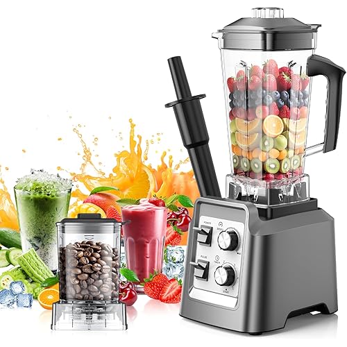 Blender for Smoothies, Blender with 68Oz. Pitcher & 20Oz. Grinder, 28000 RPM Blenders for Kitchen, Ice Crushing, Frozen Fruits, Blending