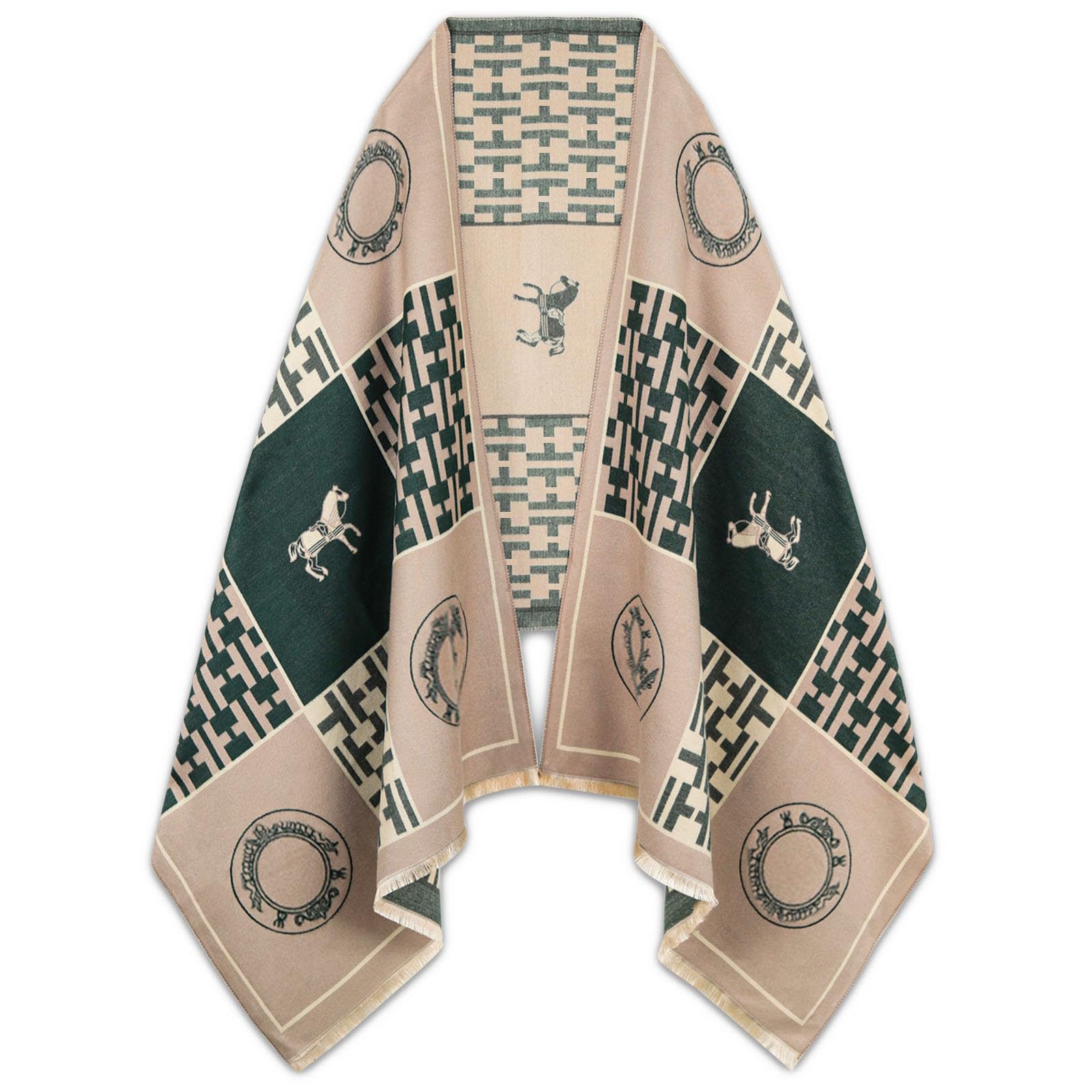 EXTREE Scarfs for Women Pashmina Silky Shawl Wrap for Evening Dressing Blanket Open Front Poncho Cape