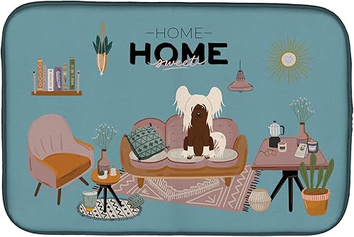 Miniatura 83 de Caroline's Treasures CK7824DDM - Tapete absorbente para secado de platos con diseño de bulldog inglés, rojo y blanco, para encimera de cocina, 14 x