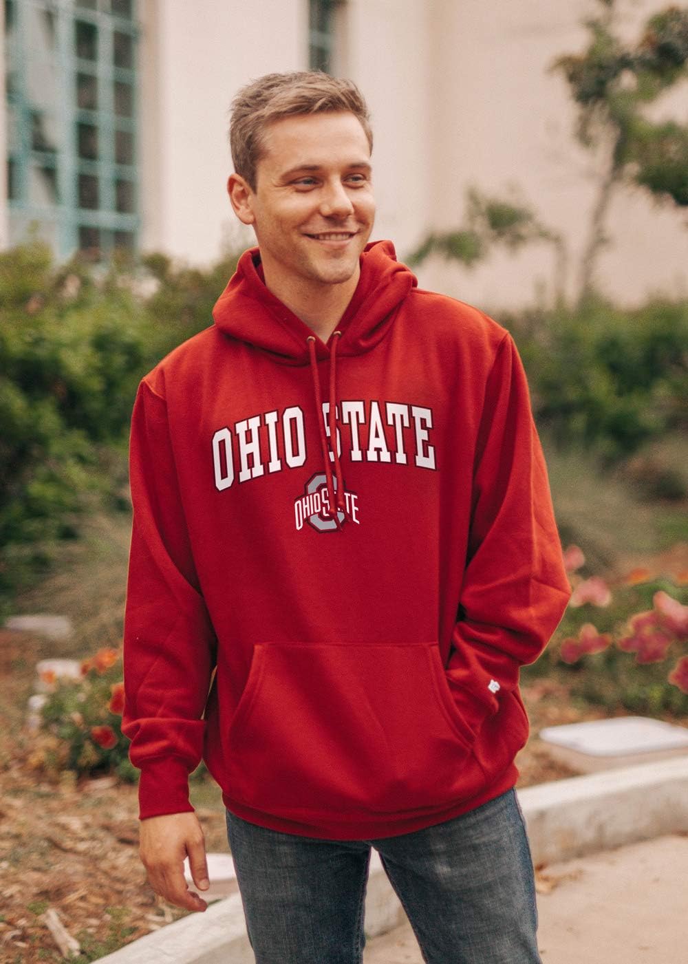 Blue 84 Men's Ohio State Buckeyes Hoodie Team Color Arching Over, Ohio State Buckeyes Red, Large - Image 3