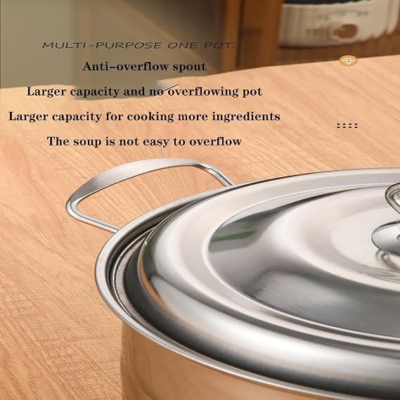 Kitchen Cookware Sets Stainless Steel, Professional Pots and Pans Include Saucepan, Saute Pan, Stockpot with Lids, 4-Piece, Silver (B), Variety Pack