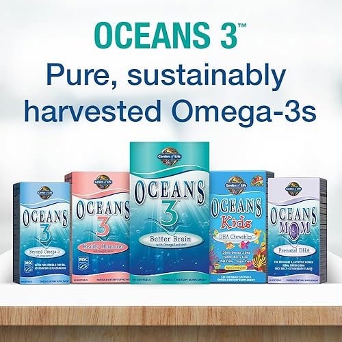 Miniatura 8 de Garden of Life Aceite de Pescado Ultra Puro con ácidos grasos omega 3, EPA y DHA, Oceans 3 Oceans Mom, Suplemento dietario con antioxidantes, 30