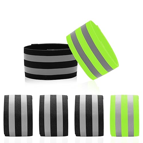 6 pezzi Bracciali Riflettenti 40x5cm Fascia Riflettente Elastica con Chiusura