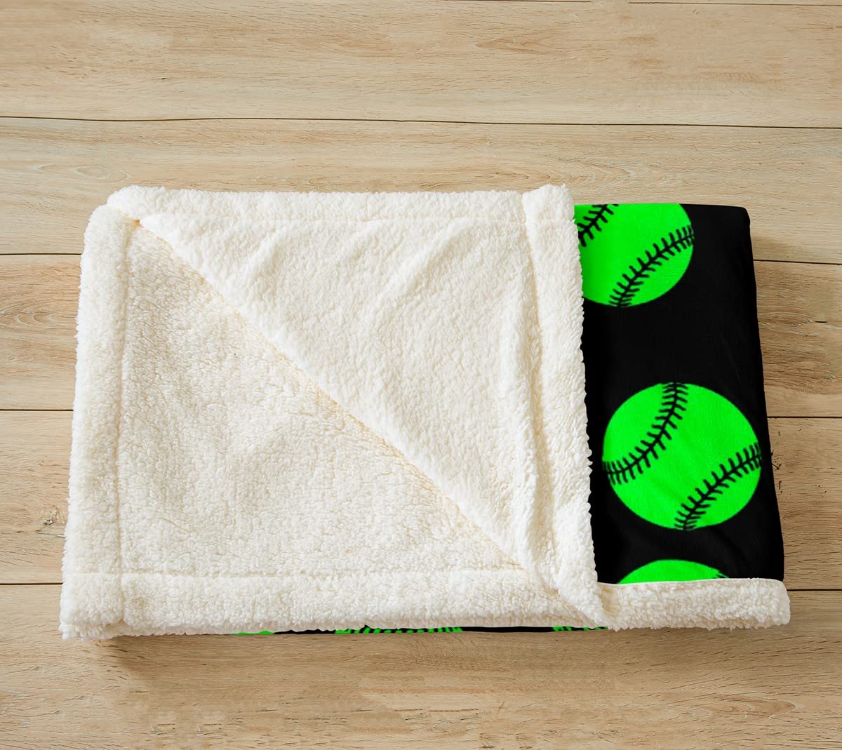 Coperta da baseball Sherpa per gioco sportivo in pile coperta da baseball da gioco verde neon coperta in peluche per la camera da letto dei bambini decorazione softball calda coperta sfocata regina