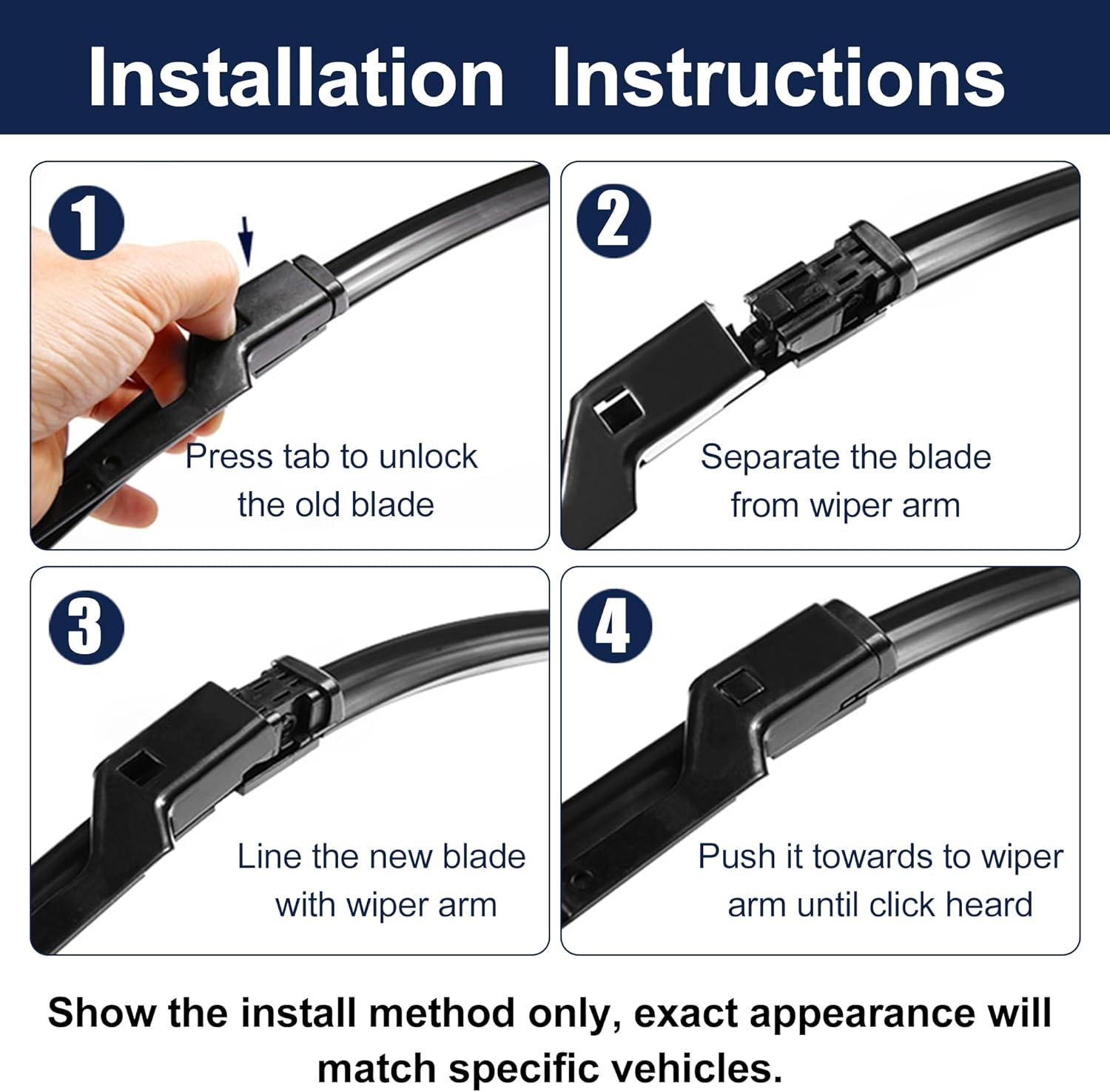 X AUTOHAUX 1 Pair 23"+21" Front Windshield Wiper Blade for Porsche 911 12-24 Replacement Set with Upgraded Stability All Weather Top-Lock, Not J/U Hook