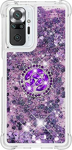 Miniatura 9 de CCSmall Funda para Xiaomi Redmi Note 10 ProNote 10 Pro Max con creatividad transparente arena movediza purpurina que fluye flotando suave con
