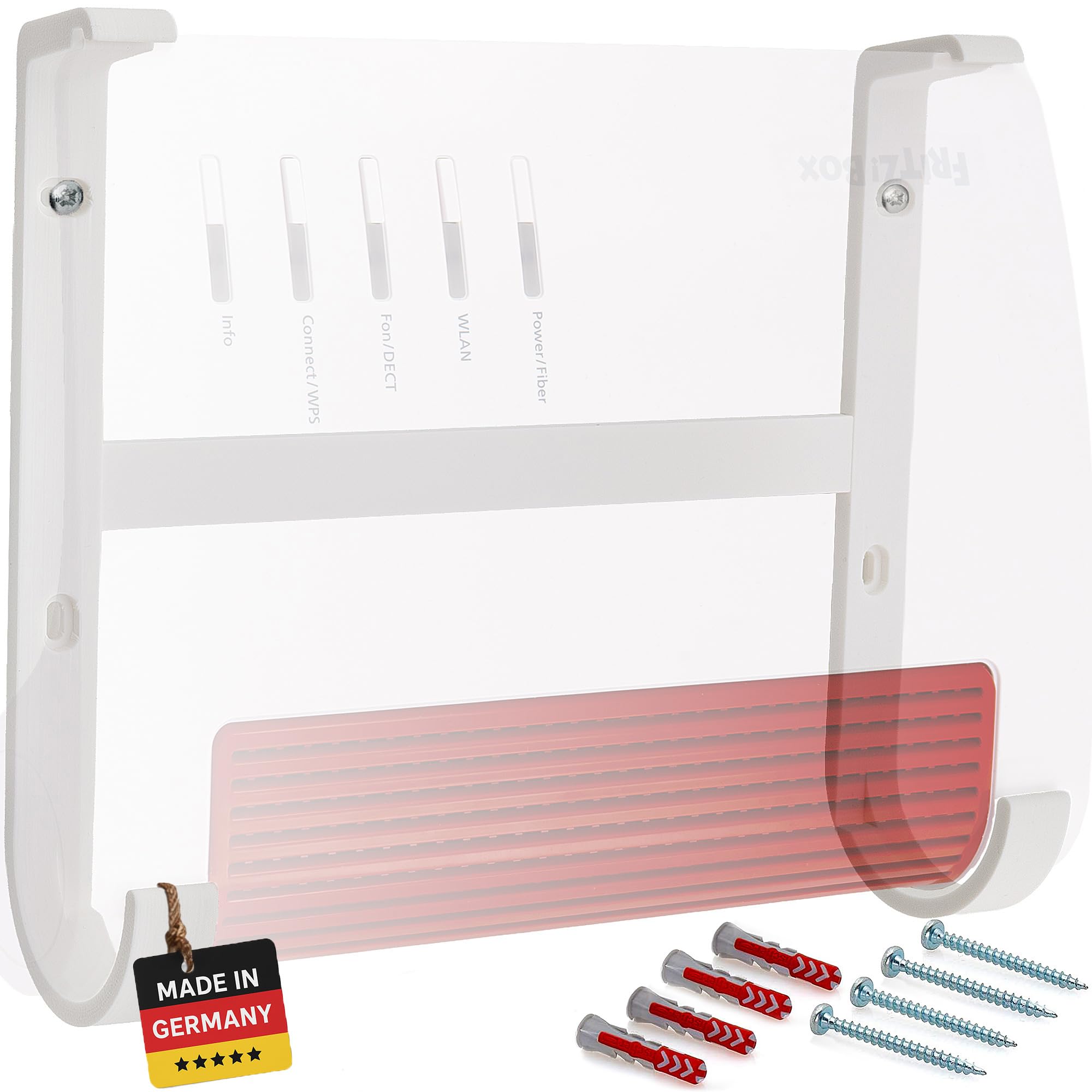 Wandhalterung für Fritzbox 7690 5590 Fiber, 4690 & 7590 AX – stabile Halterung für bessere Belüftung & sicherer Halter auch unter Tisch und Decke – Nicht für 7590 (ohne AX)