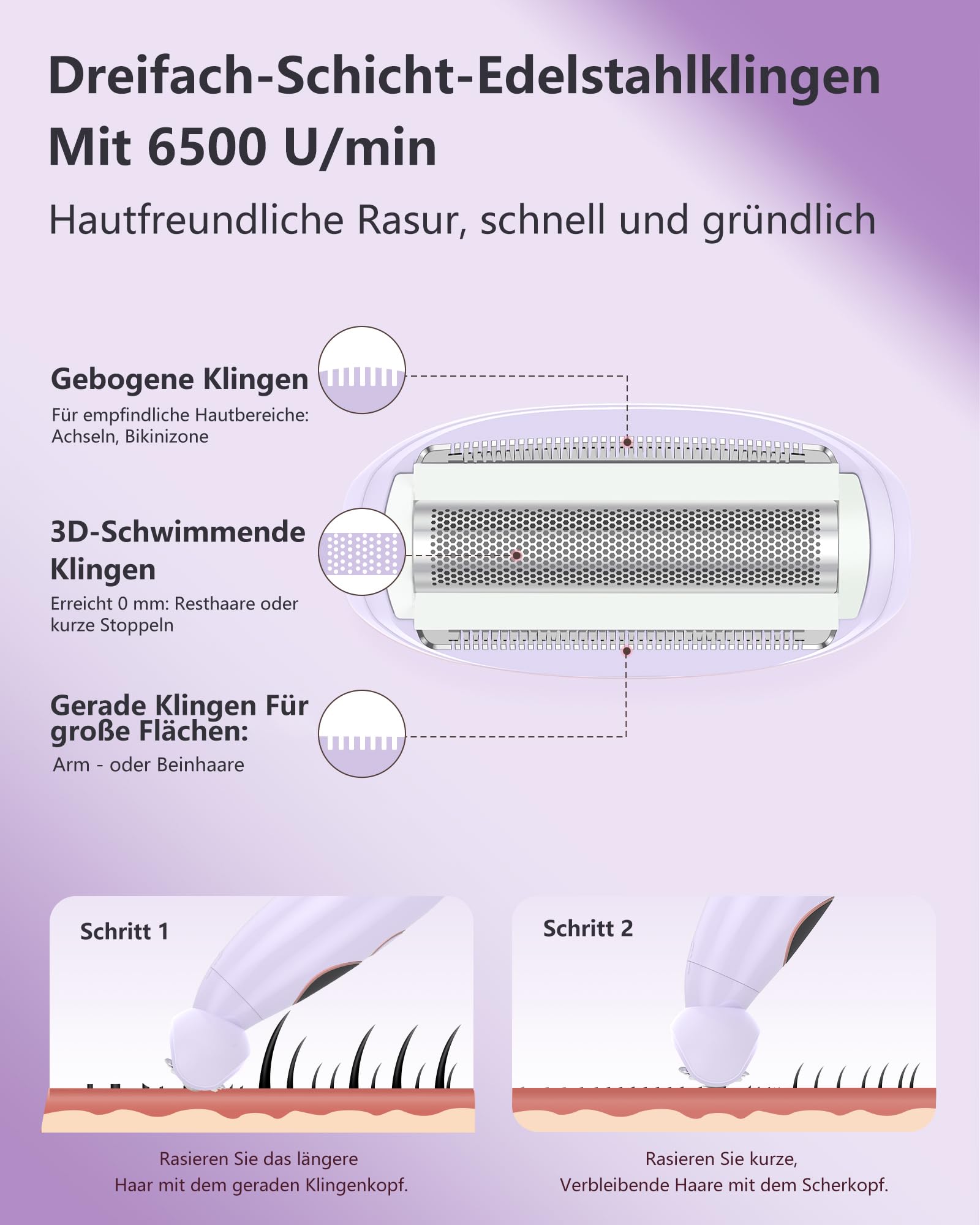 Afeitadoras para mujer, depiladora facial 3 en 1, recortadora de bikini para mujer con pantalla LED de batería, maquinilla de afeitar eléctrica húmeda y seca, 120 minutos de uso, para piernas en las