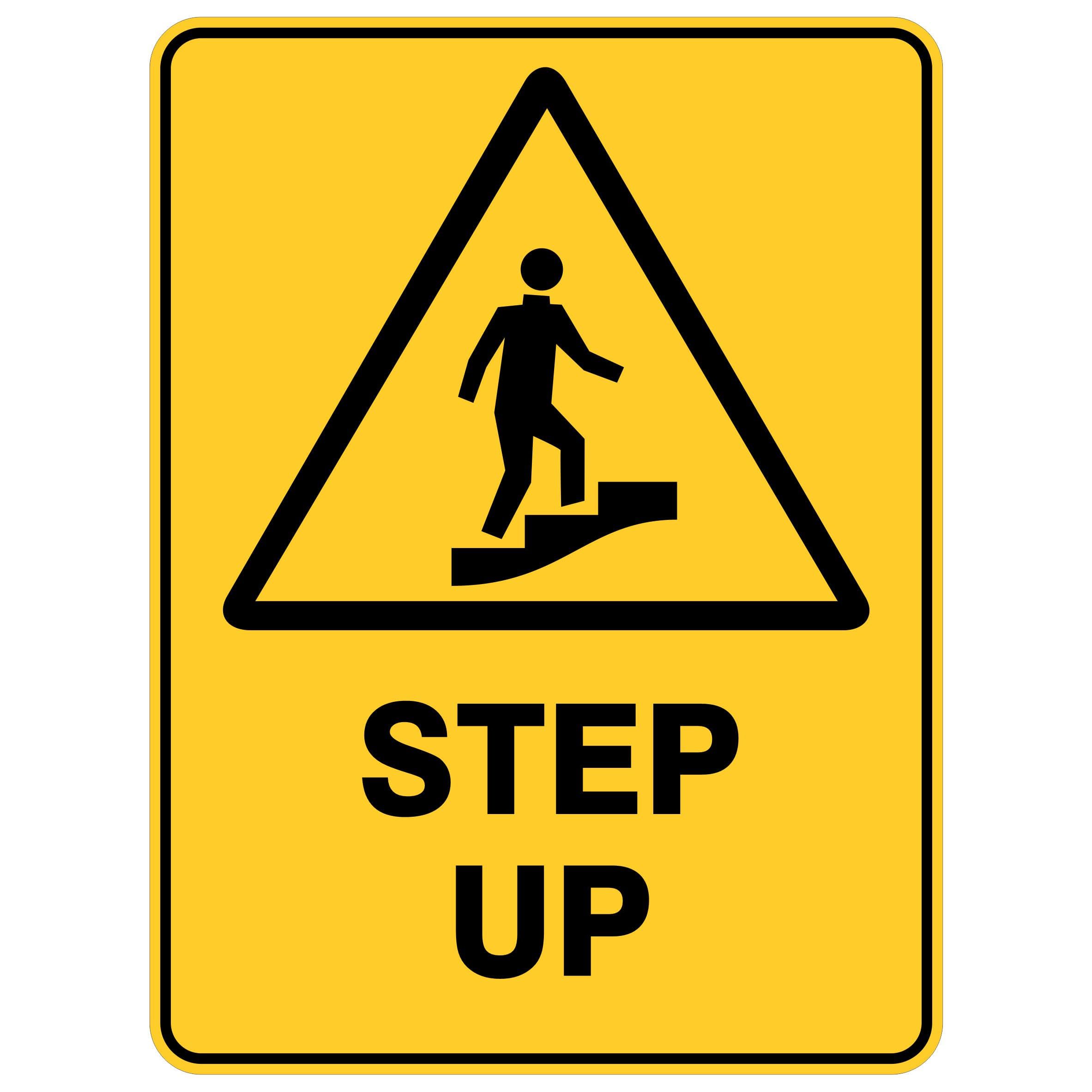 Step Up Warning Signs Metal Tin Sign 8 x 12 inch for Industrial & Commercial