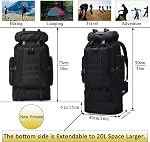 100L Travel Hiking Camping Backpack,Backpack Water Resistant,Military Tactical Backpack for Men Women