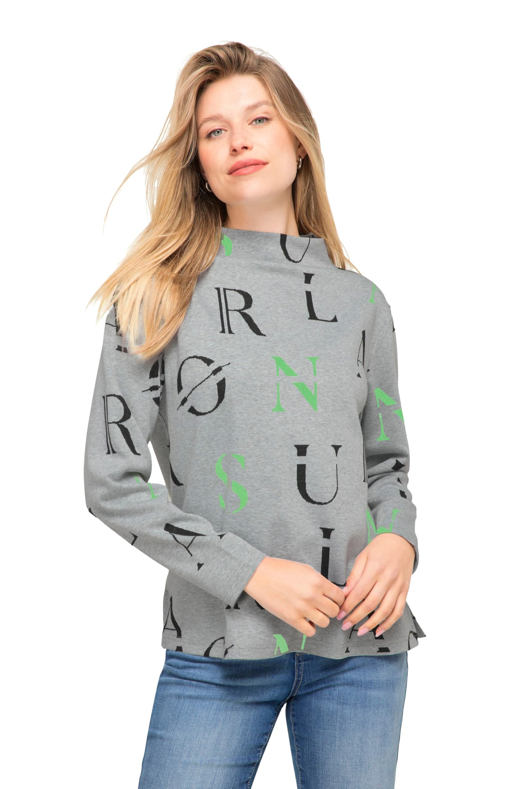 Laurasøn Sweatshirt, Buchstaben-Print, Stehkragen, Langarm, Oeko-TEX 823011