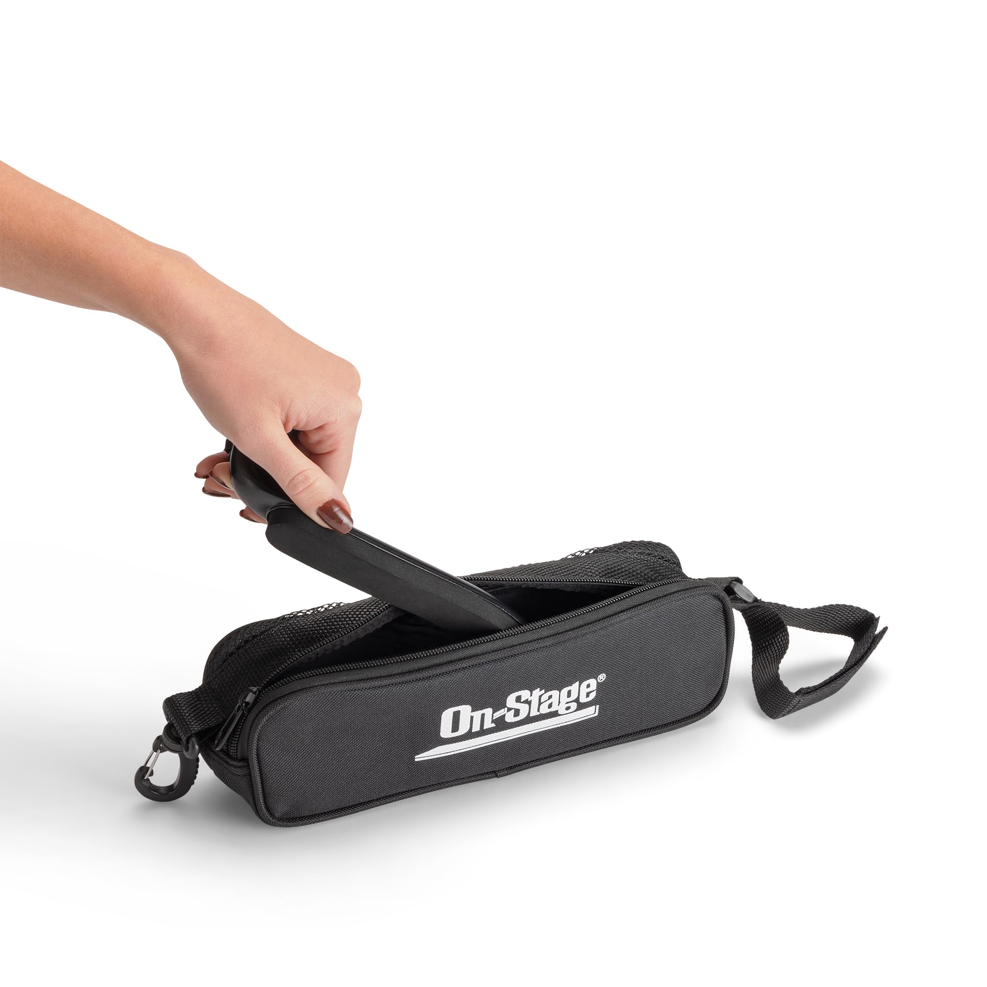 OnStage Violin/Viola Shoulder Rest Bag (Built-In Protection, Breathable Mesh Top, Easy-to-Access Zipper Pocket, Clip and Strap for Hanging, Light and Portable)
