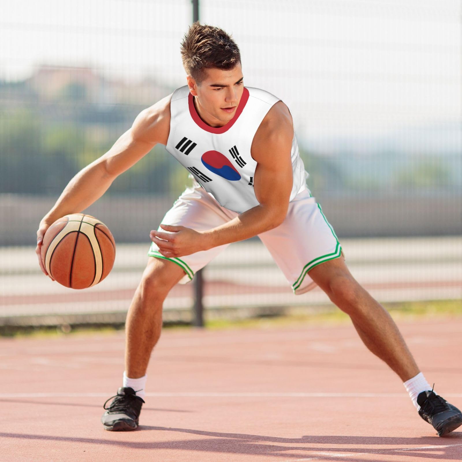 Bandiera della Corea del Sud Maglia da Basket della Corea del Sud Maglie Sportive da Uomo Corsa Fitness