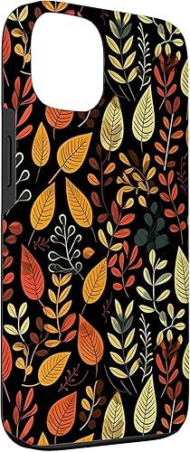 Miniatura 3 de iPhone 13 Vintage Autumn Flower Fall Naranja y Amarillo Leaf Art Case