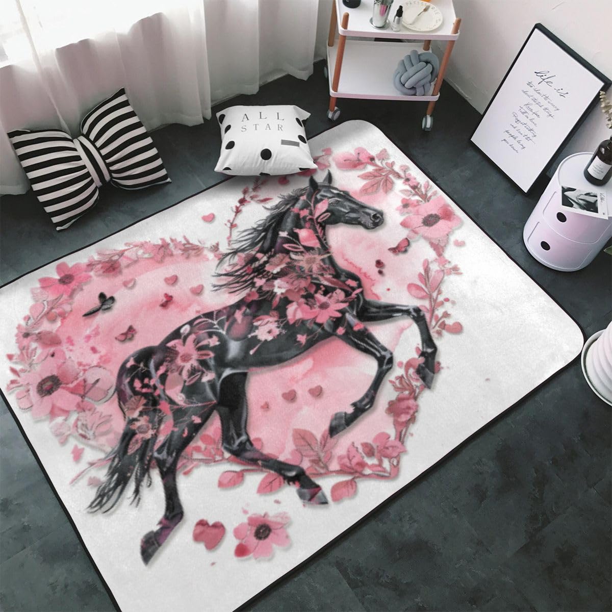 Tapis de chambre antidérapant rouge 80x120cm pour ado sécurisé