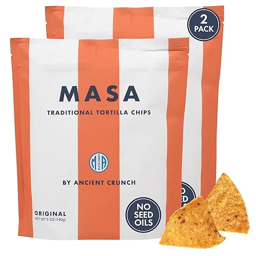 MASA Chips de tortilla sin aceite de semillas paquete de 2 5 onzas  Chips de tortilla sin gluten  Chips de maíz orgánicos  Chips de tortillas y