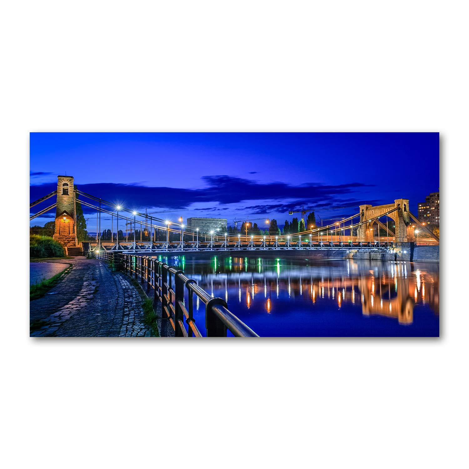 Tableau acrylic glass picture Wroclaw nocturno Tulup deco murale plastique 140x70cm