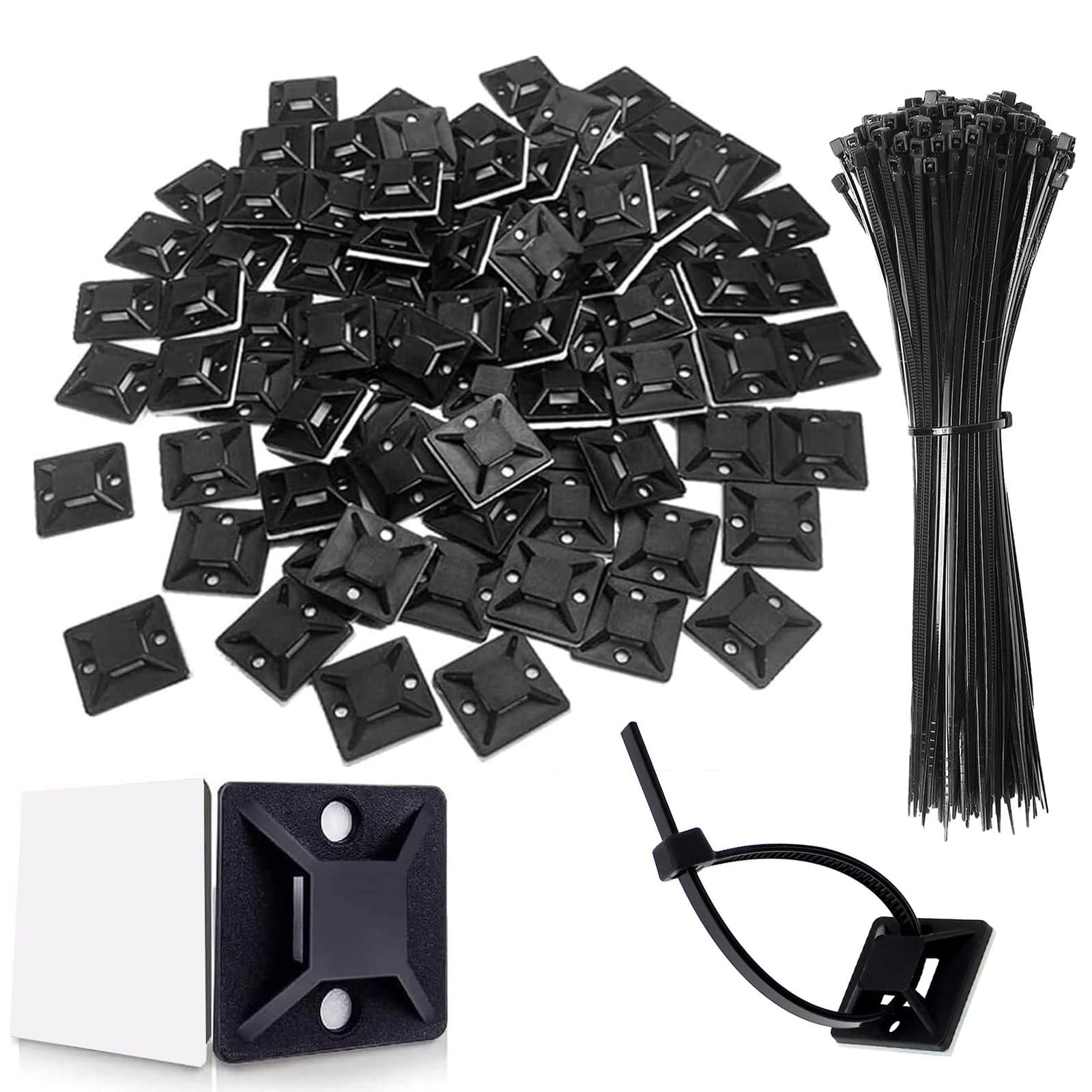 PLCatis 100pz Base per Fascette Supporto Feracavo con 100Pz Viti