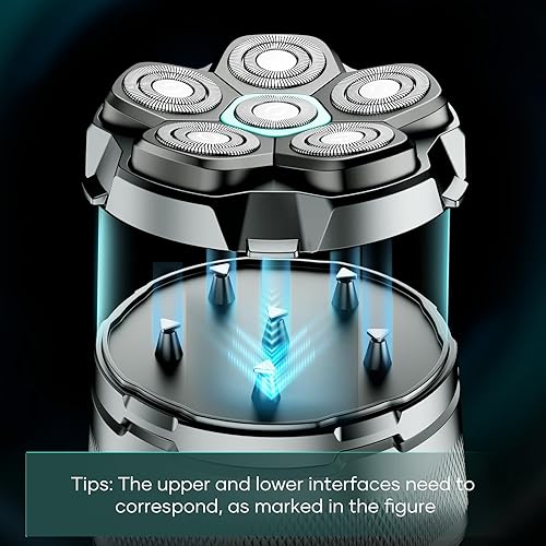 Miniatura 5 de kensen - Afeitadoras de cabeza para hombres calvos - kensen 6D - Afeitadoras inalámbricas de cabeza calva para hombres, regalo de Navidad,