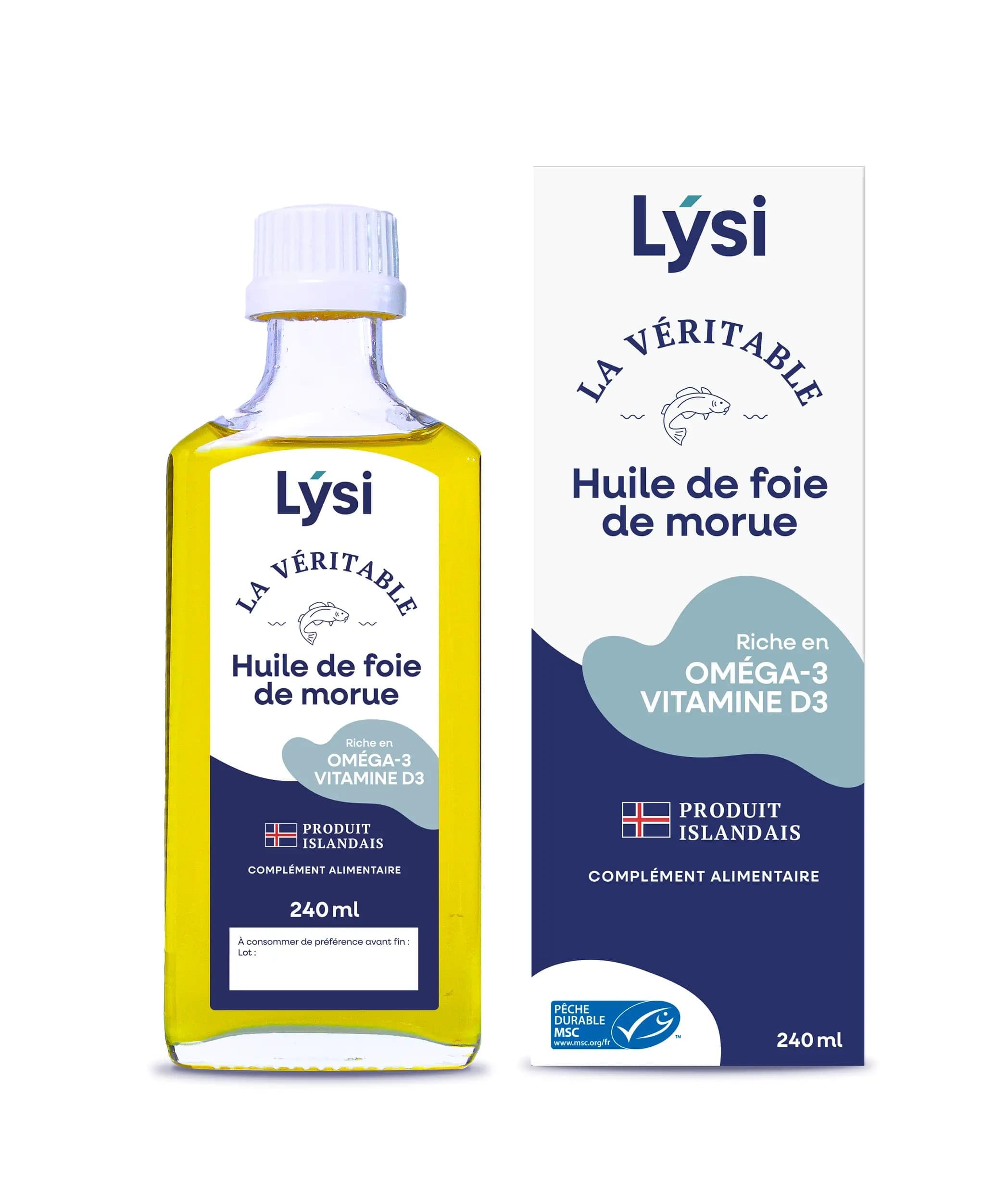 Huile de foie de morue naturelle 240ml - Lysi