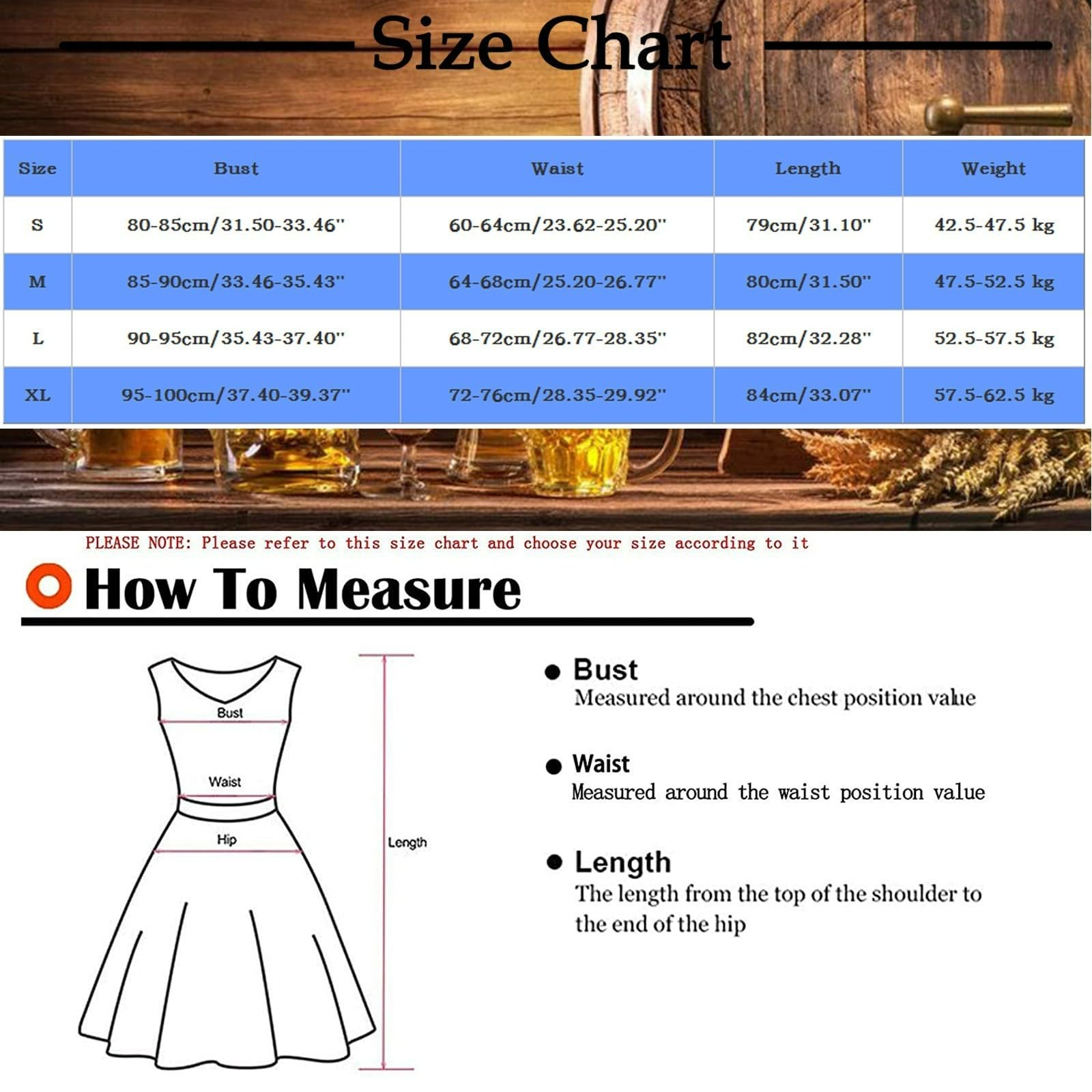 Abito Dirndl Donna Elegante, Abito Dirndl Lungo, Sexy Oktoberfest Costume Patchwork Bavarese Vestito Manica Corta Cosplay Cameriera Da Donna Elegante Leggera Party Fashion
