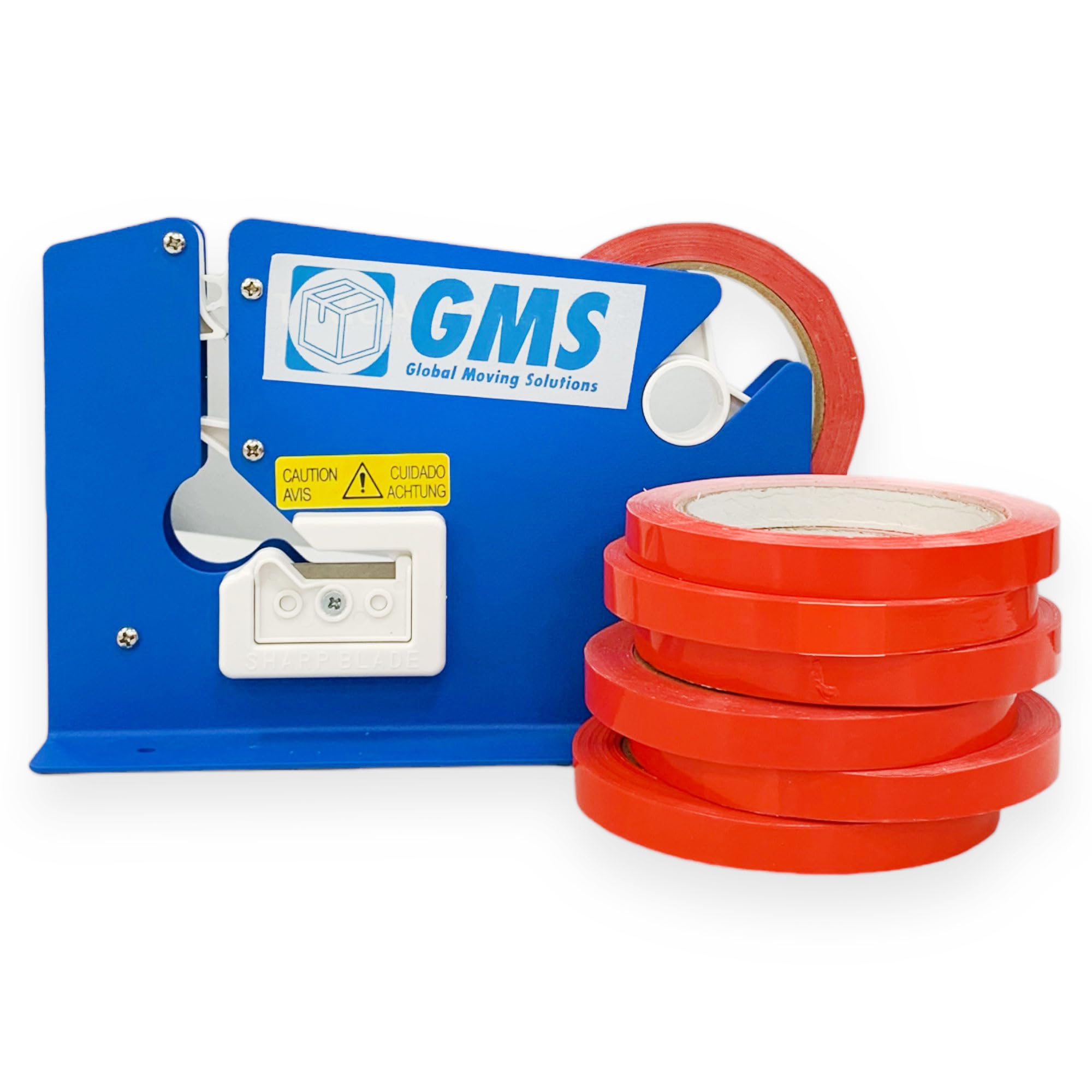 Máquina Cierra Bolsas Profesional con 6 Rollos de Cinta PVC - Alta Adhesión, Durabilidad y Resistencia para Uso Comercial y Doméstico (Máquina + 6 Rollos Rojos)