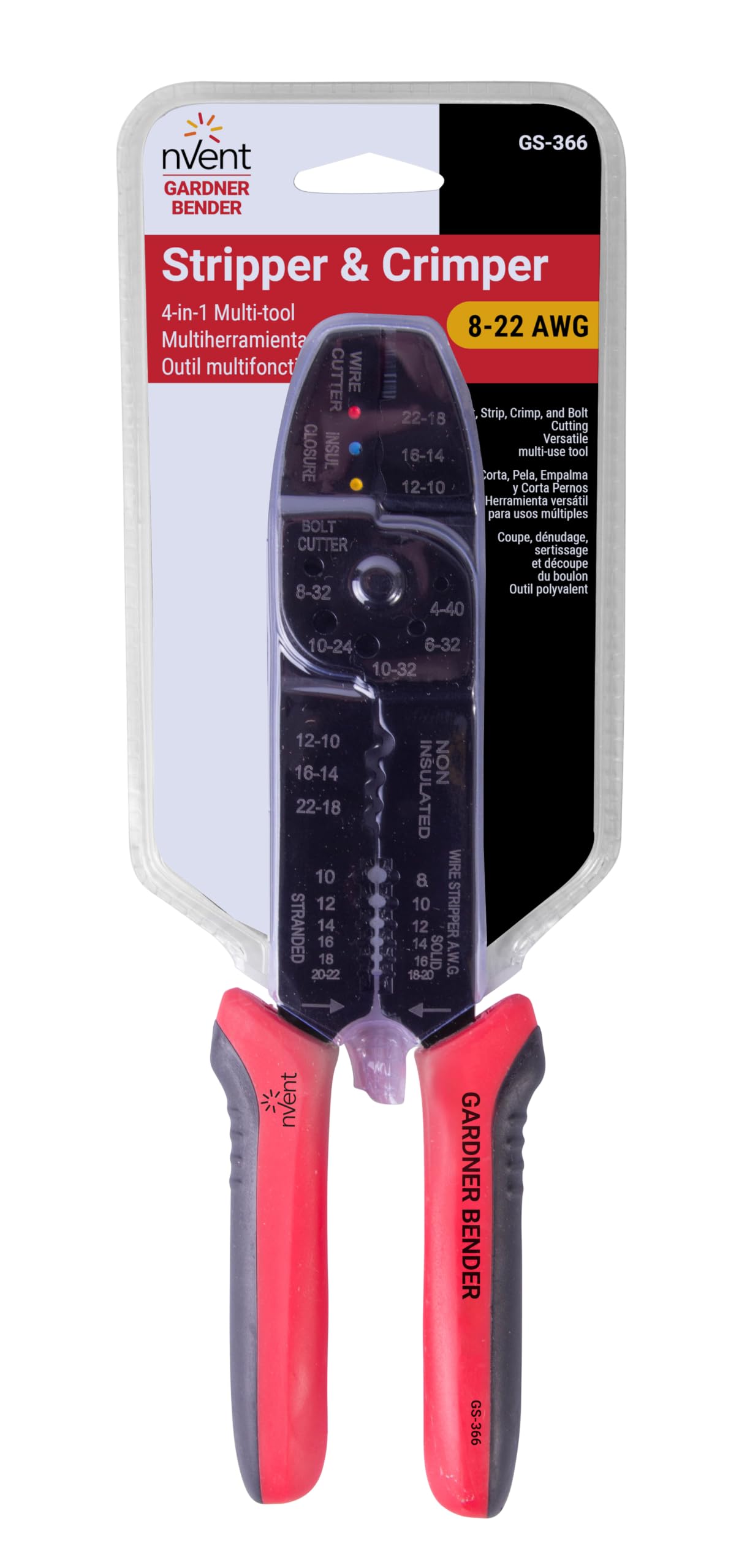 nVent GARDNER BENDER GS-366 4-in-1 Wire Stripper & Crimper, 8-22 AWG Wire — Amazon image 3