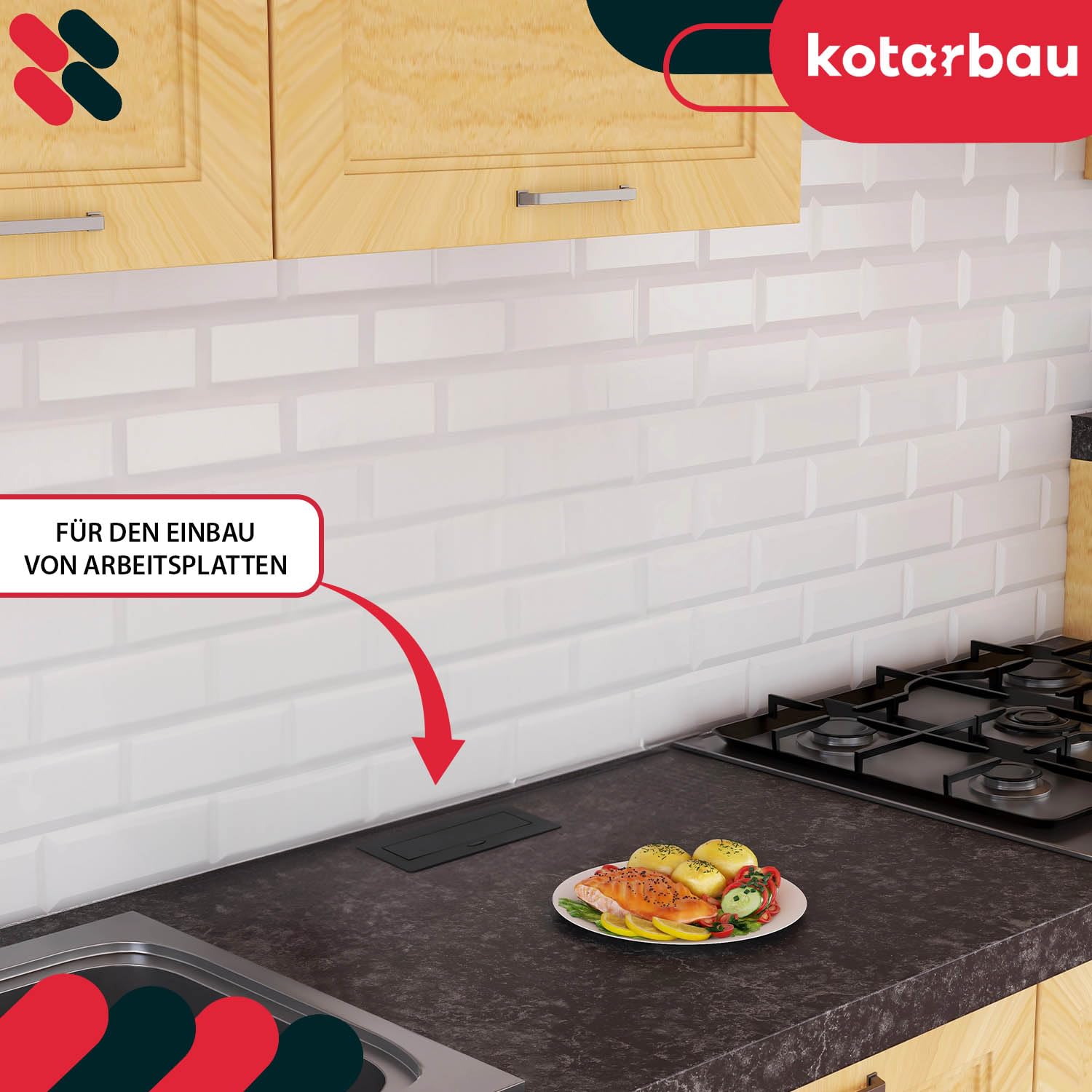 KOTARBAU® Presa a scomparsa con 2 prese 230 V + USB A+C