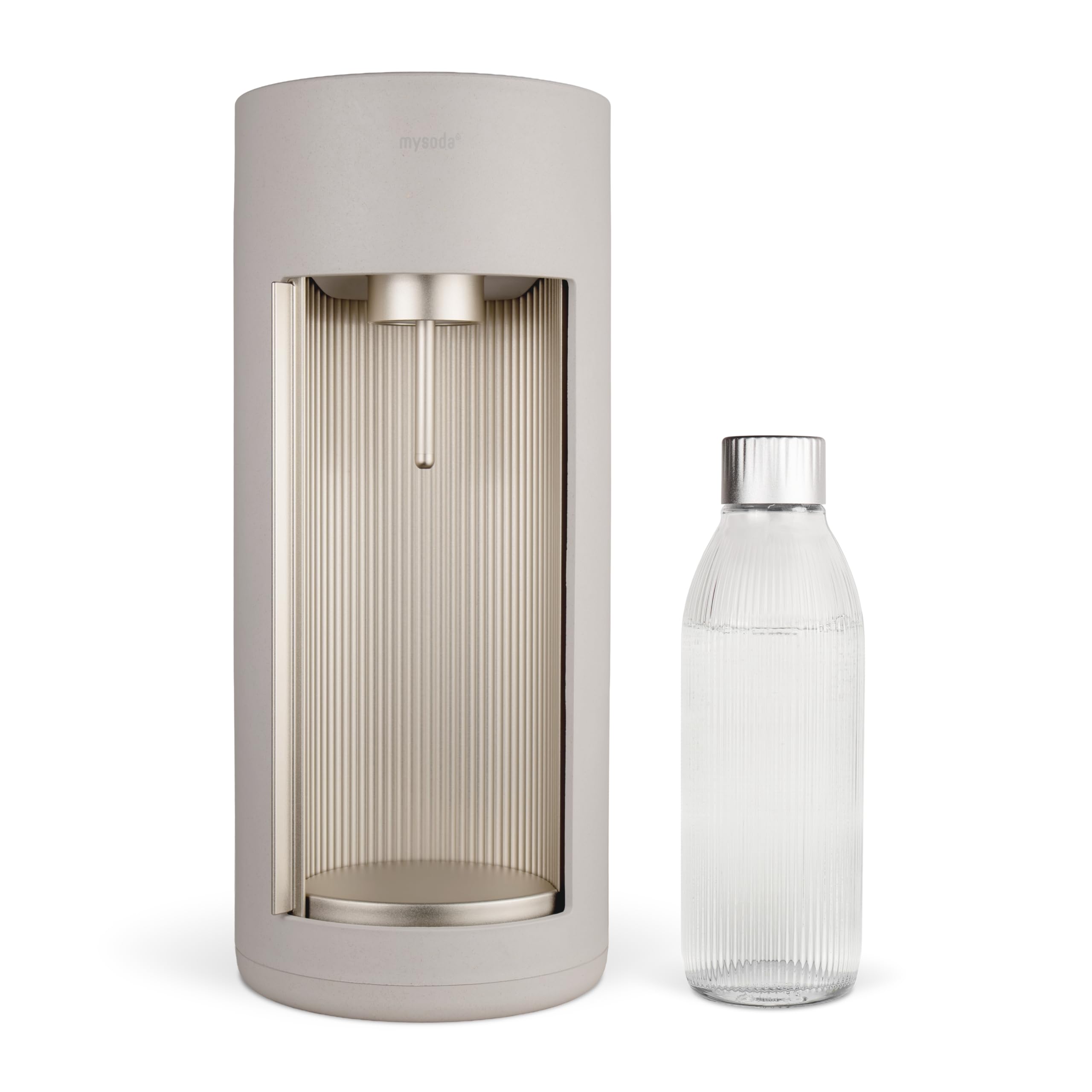 Mysoda Glassy - Gasatore d’acqua per l’acqua frizzante con bottiglia in vetro (senza bombola di CO2) - Clay