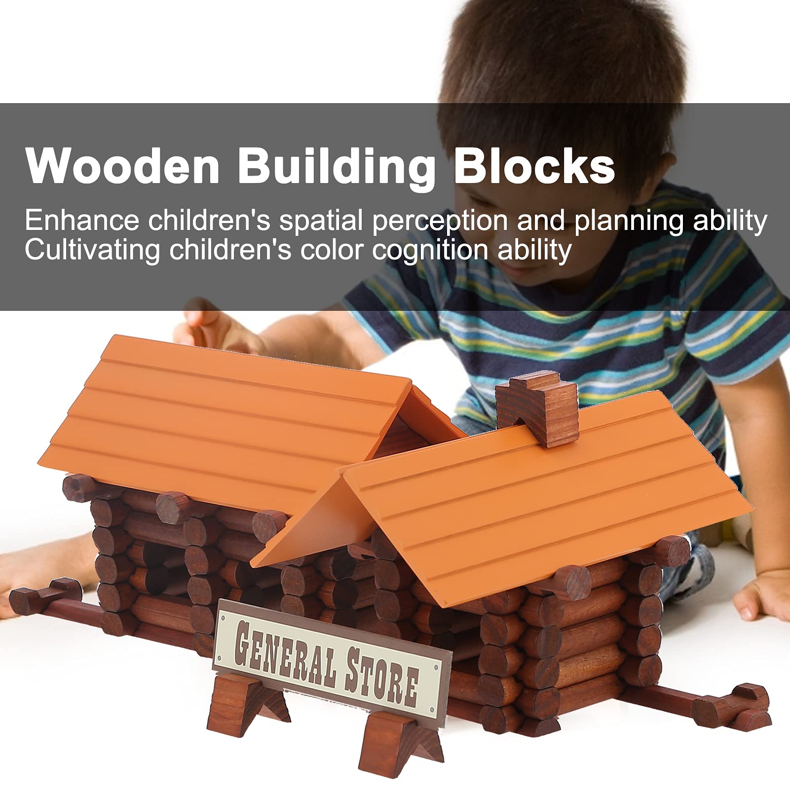 Bloques de Construcción de Casas de Madera para Niños, Sala de Montaje de Juguete para Niños Mayores de 3 Años, Mejora la Capacidad Práctica y el Desarrollo del Cerebro