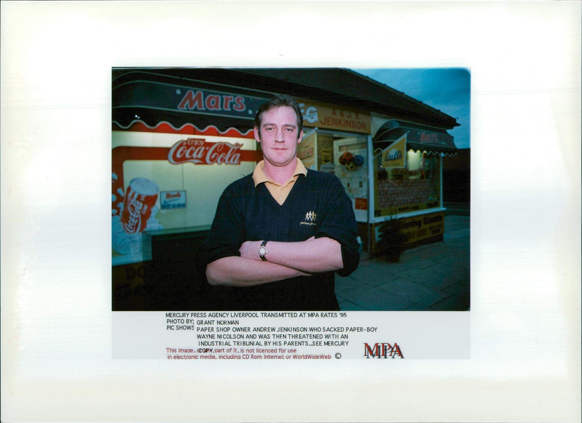 Vintage photo of Andrew Jenkinson.